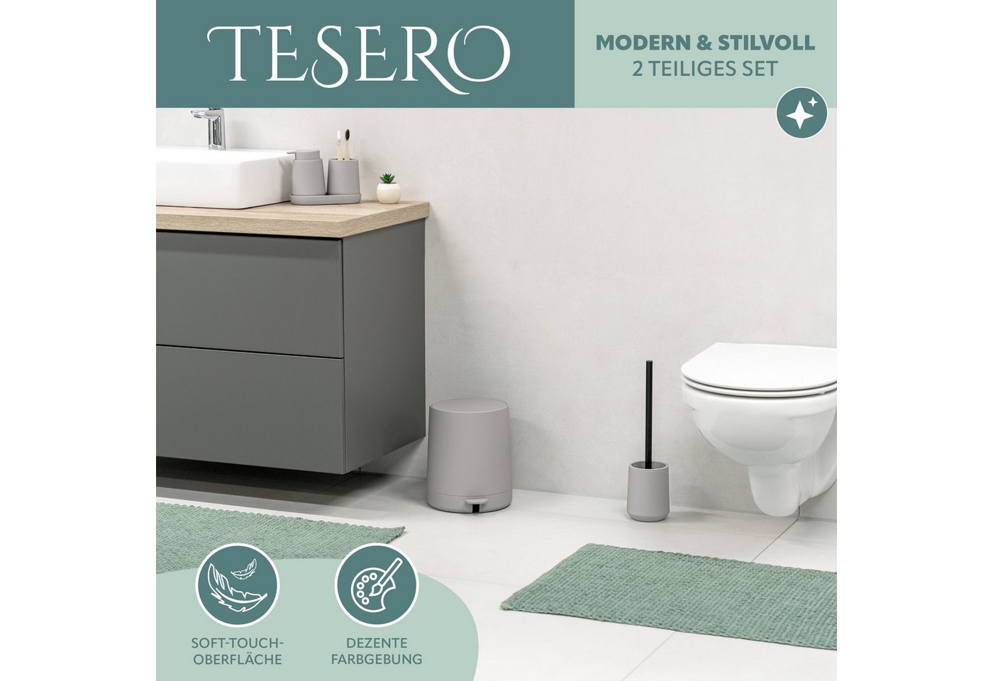 eluno Badaccessoire-Set TESERO 2tlg. Soft-Touch, 2 tlg. – Bild 2 von 5