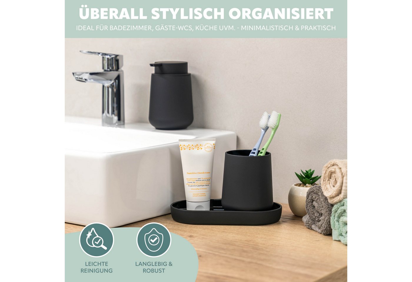 eluno Badaccessoire-Set TESERO 3tlg. Soft-Touch, 3 tlg. – Bild 4 von 5