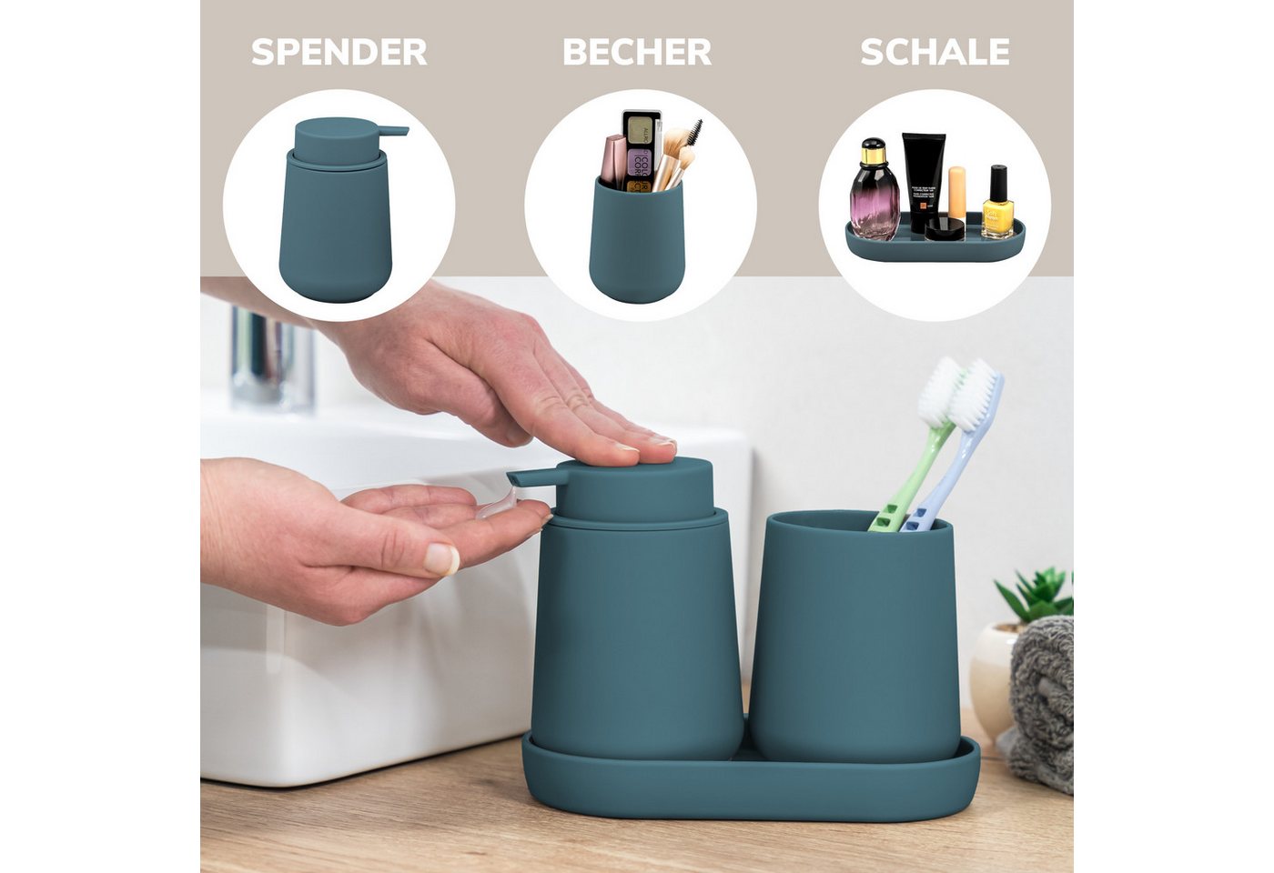eluno Badaccessoire-Set TESERO 3tlg. Soft-Touch, 3 tlg. – Bild 3 von 5