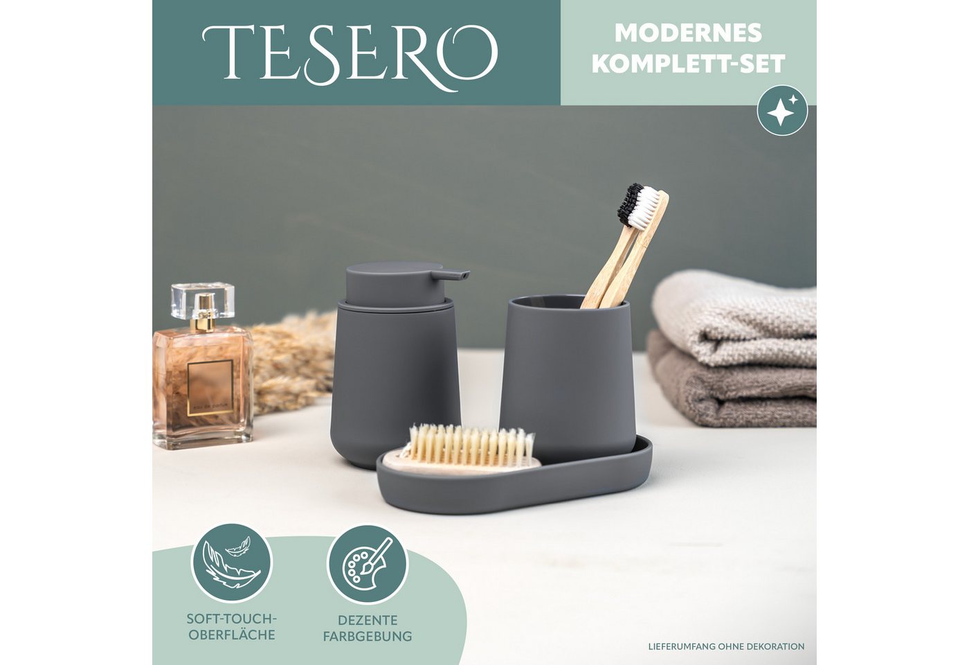 eluno Badaccessoire-Set TESERO 3tlg. Soft-Touch, 3 tlg. – Bild 2 von 5