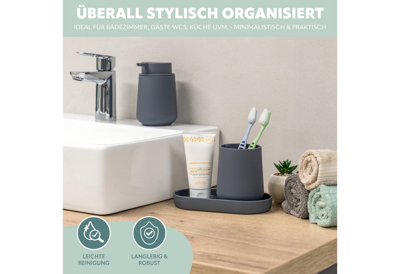 eluno Badaccessoire-Set TESERO 3tlg. Soft-Touch, 3 tlg. – Bild 4 von 5