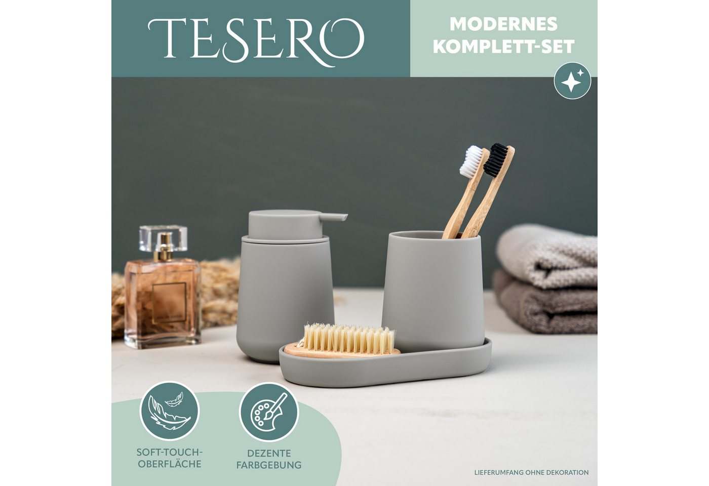 eluno Badaccessoire-Set TESERO 3tlg. Soft-Touch, 3 tlg. – Bild 2 von 5