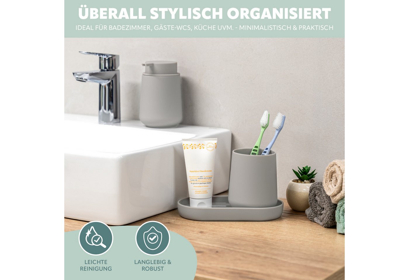 eluno Badaccessoire-Set TESERO 3tlg. Soft-Touch, 3 tlg. – Bild 4 von 5