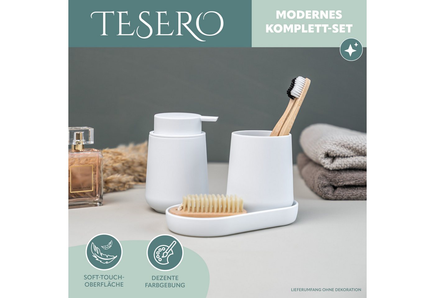 eluno Badaccessoire-Set TESERO 3tlg. Soft-Touch, 3 tlg. – Bild 2 von 5