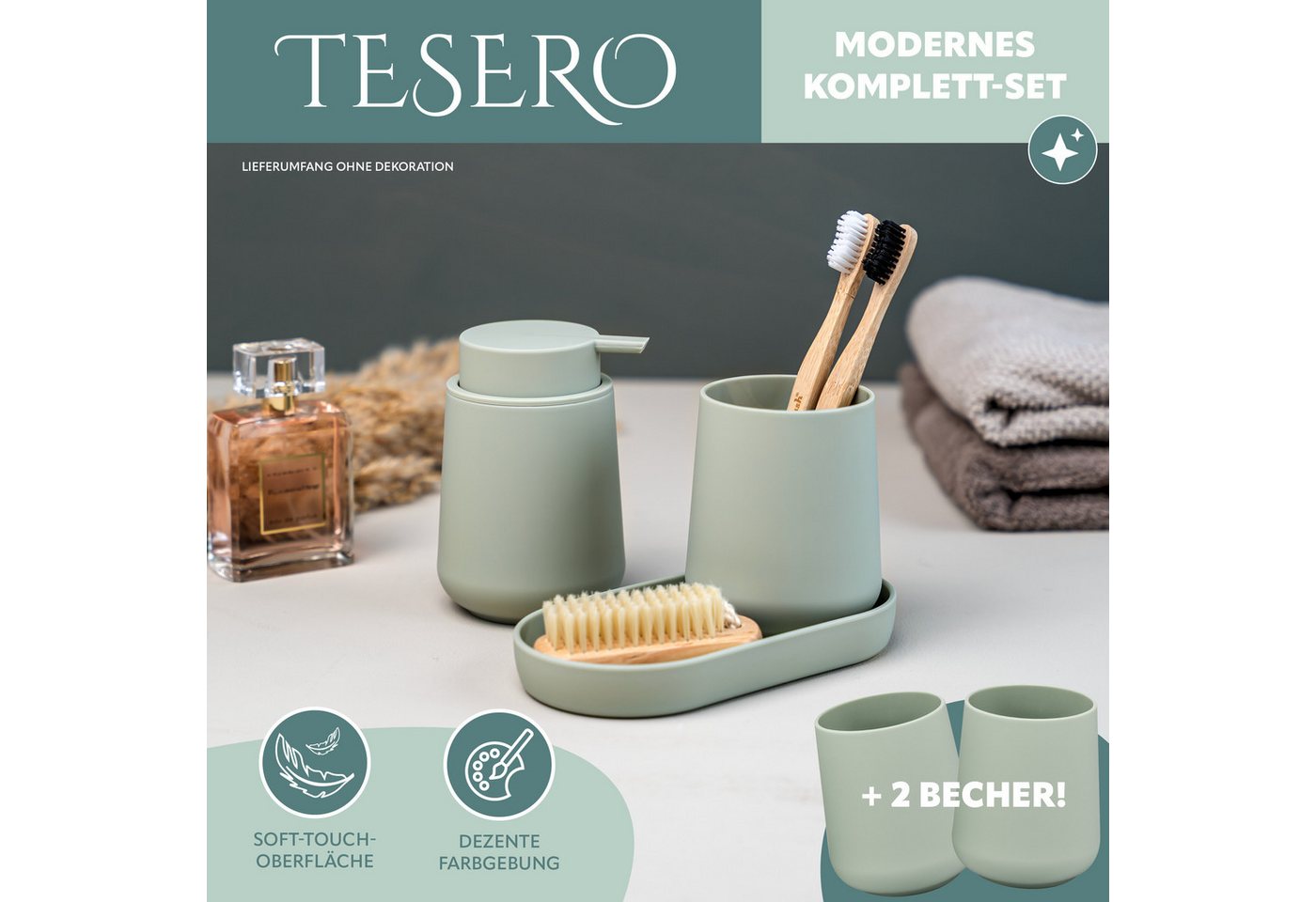 eluno Badaccessoire-Set TESERO 5tlg. Soft-Touch, 5 tlg. – Bild 2 von 5