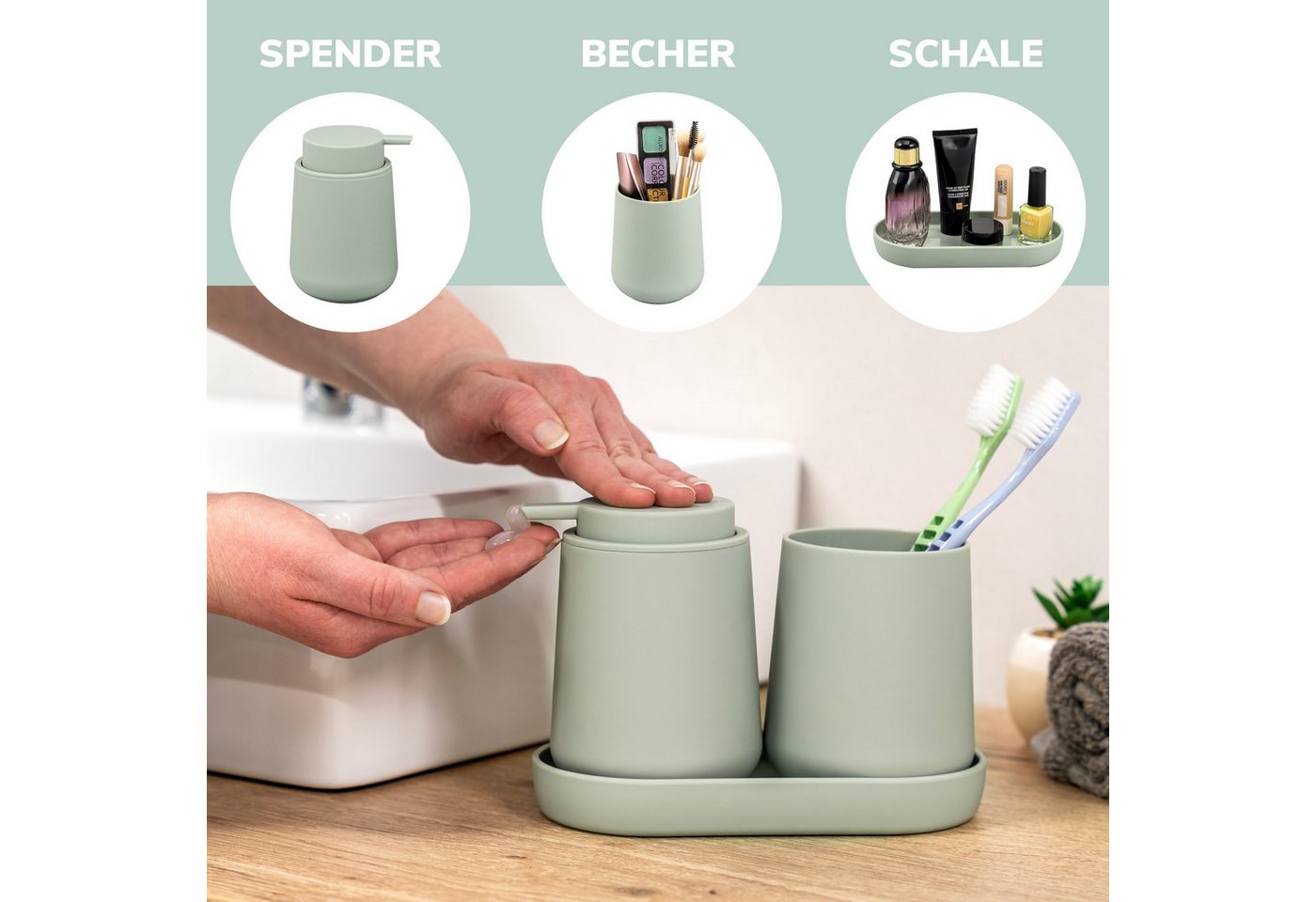 eluno Badaccessoire-Set TESERO 5tlg. Soft-Touch, 5 tlg. – Bild 3 von 5