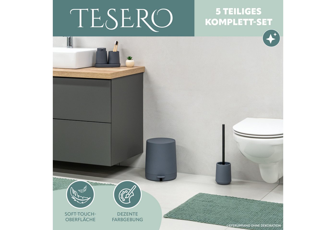 eluno Badaccessoire-Set TESERO 5tlg. Soft-Touch, 5 tlg. – Bild 2 von 5