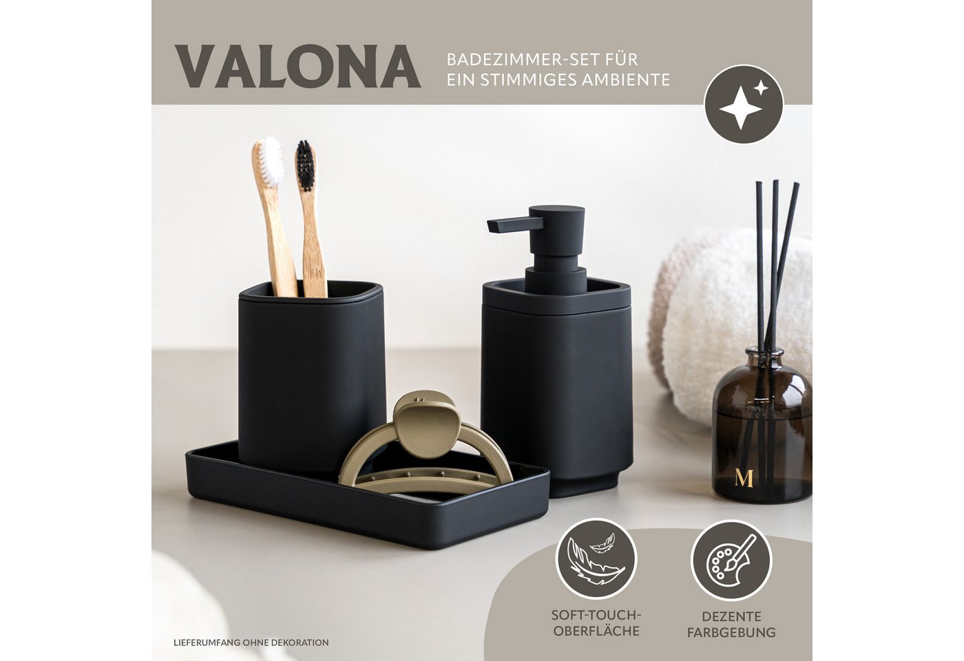eluno Badaccessoire-Set VALONA 3tlg. Soft-Touch, 3 tlg. – Bild 2 von 5