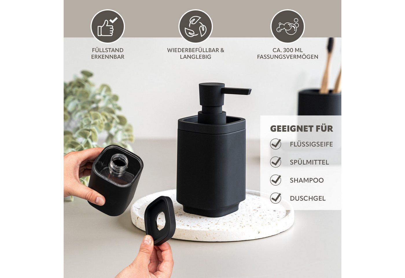 eluno Badaccessoire-Set VALONA 3tlg. Soft-Touch, 3 tlg. – Bild 5 von 5