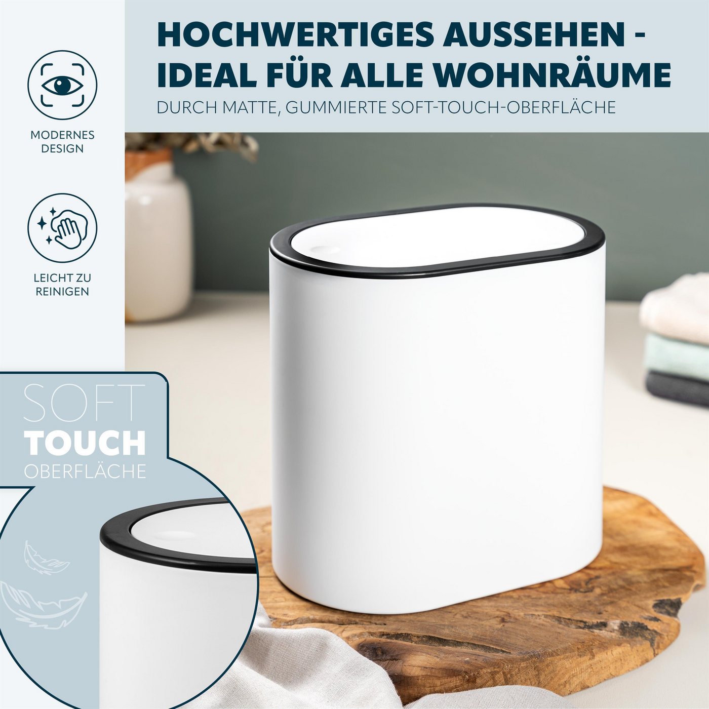 eluno Kosmetikeimer ovaler Badeimer, 6 Liter Volumen, Kunststoff – Bild 3 von 5