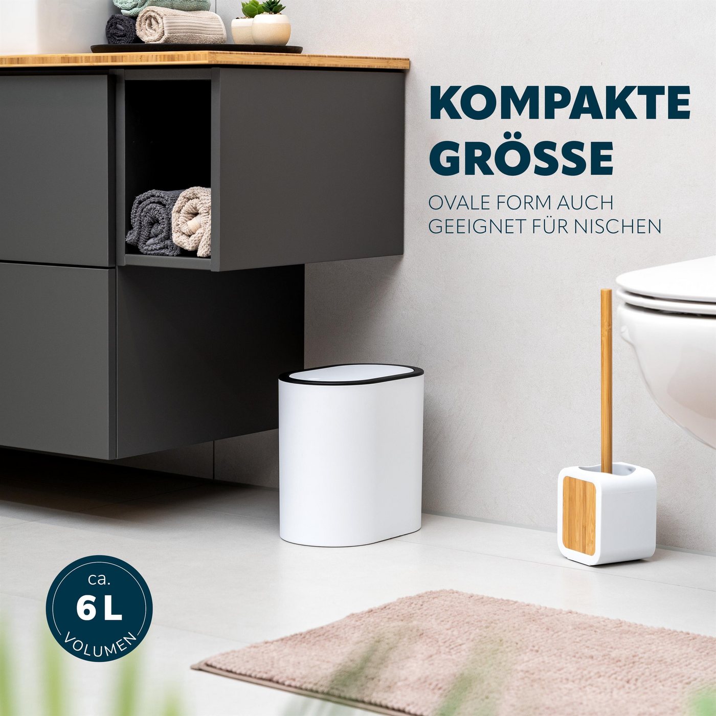 eluno Kosmetikeimer ovaler Badeimer, 6 Liter Volumen, Kunststoff – Bild 5 von 5