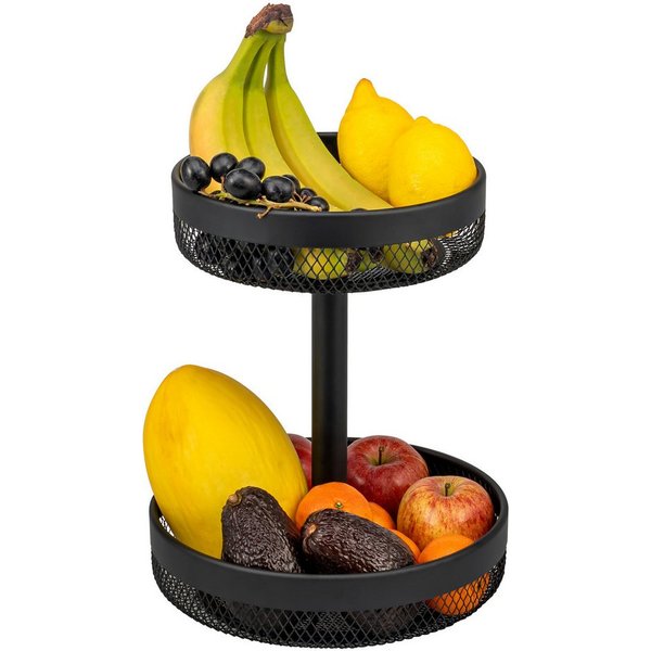 eluno Obstschale 2-stöckig, rund, Ø 20 cm und 25 cm, aus Metall, Metall