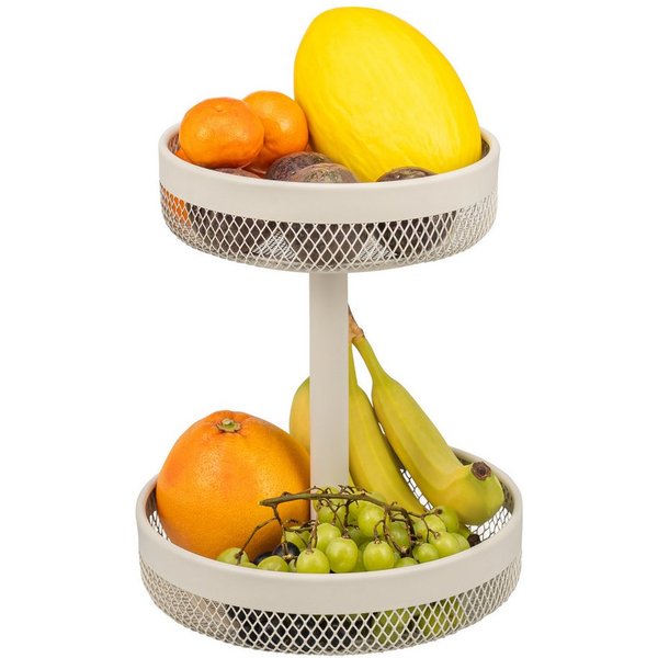 eluno Obstschale 2-stöckig, rund, Ø 20 cm und 25 cm, aus Metall, Metall, 2-stöckig