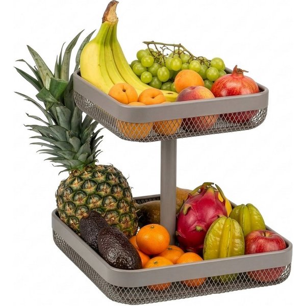 eluno Obstschale eckig 2-stöckig, 25 cm und 30 cm, Metall