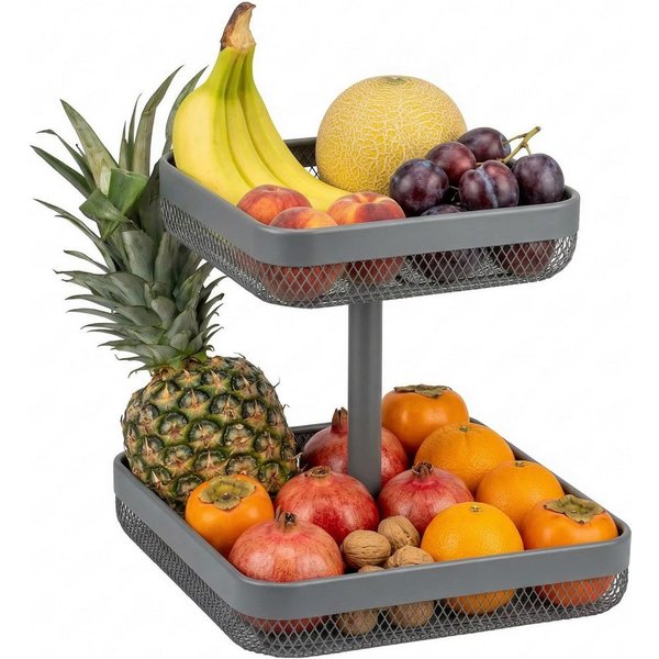 eluno Obstschale eckig 2-stöckig, 25 cm und 30 cm, Metall