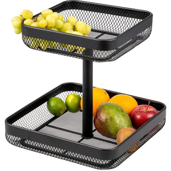 eluno Obstschale eckig 2-stöckig, 25 cm und 30 cm, Metall