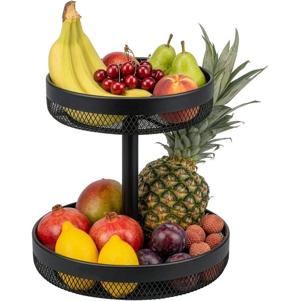 eluno Obstschale rund 2-stöckig, Ø 25 cm und 30 cm, aus Metall, Metall