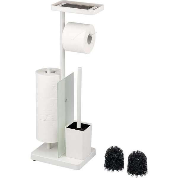 eluno WC-Garnitur 4in1, WC-Bürste, Rollenhalter schwarz oder weiß, (1-tlg)