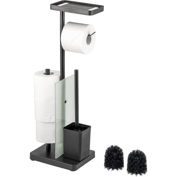 eluno WC-Garnitur 4in1, WC-Bürste, Rollenhalter schwarz oder weiß, (1-tlg)