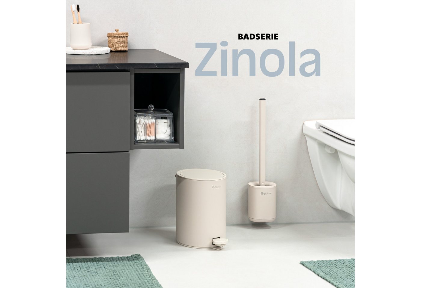 eluno WC-Garnitur ZINOLA, zur Wandmontage, inkl. Klebepad, (1-tlg) – Bild 2 von 5