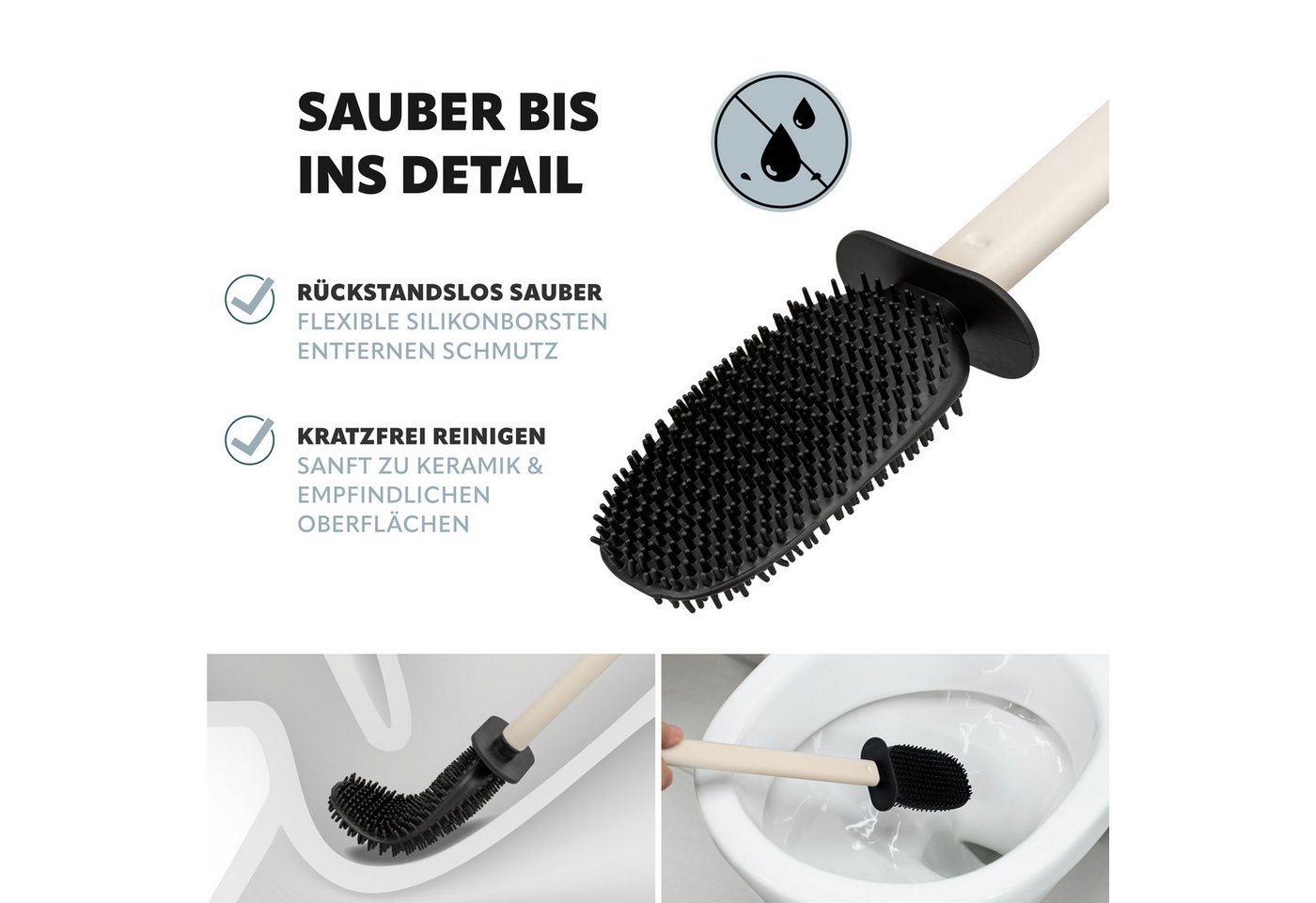 eluno WC-Garnitur ZINOLA, zur Wandmontage, inkl. Klebepad, (1-tlg) – Bild 3 von 5