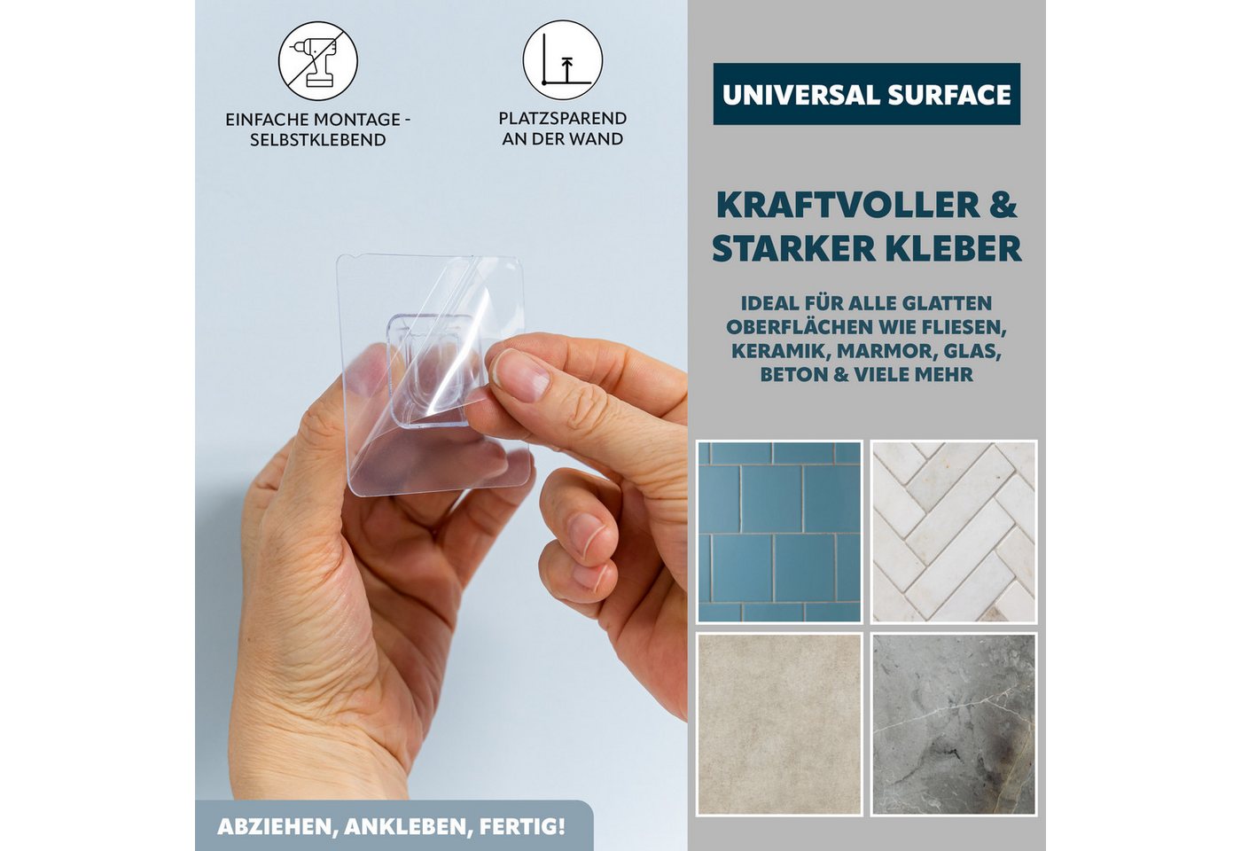 eluno WC-Garnitur ZINOLA, zur Wandmontage, inkl. Klebepad, (1-tlg) – Bild 4 von 5