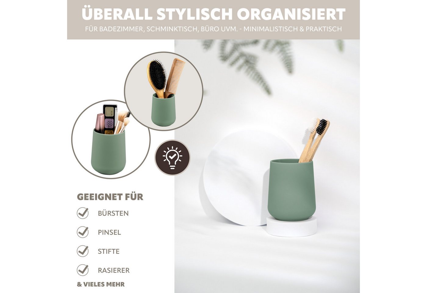 eluno Zahnputzbecher TESERO 2tlg. Soft-Touch, (2-St) – Bild 3 von 5