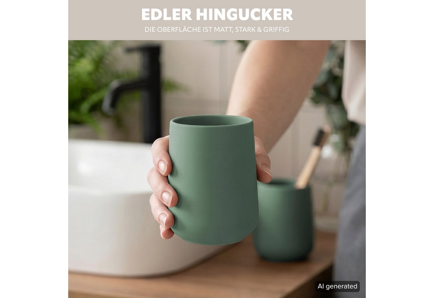 eluno Zahnputzbecher TESERO 2tlg. Soft-Touch, (2-St) – Bild 4 von 5