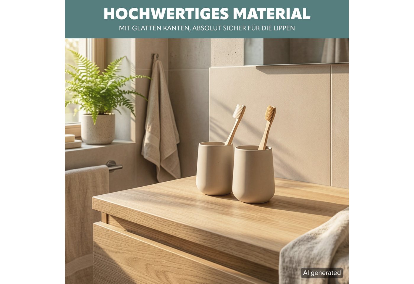 eluno Zahnputzbecher TESERO 2tlg. Soft-Touch, (2-St) – Bild 5 von 5