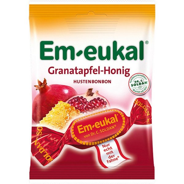 Em-eukal Süßigkeit, Em eukal Granatapfel Honig Hustenbonbons erfrischend und süß 75g