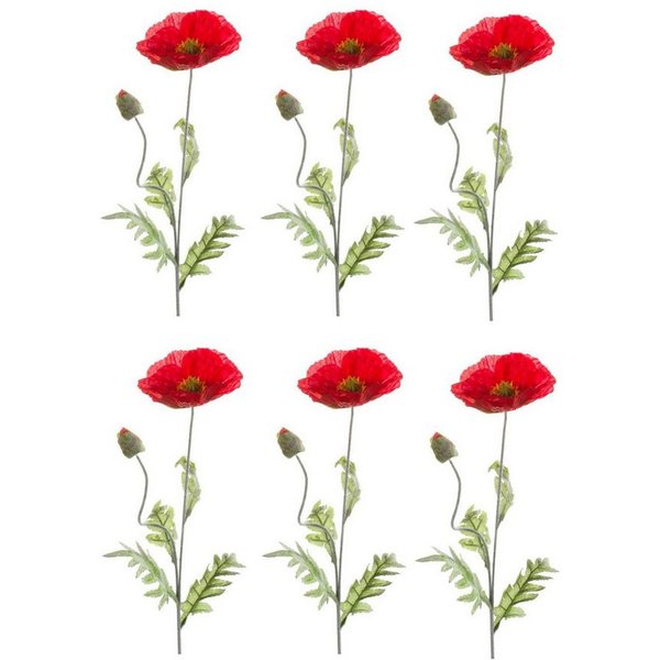 Kunstblume Mohn, Emerald, Höhe 70 cm, Farbe: Rot