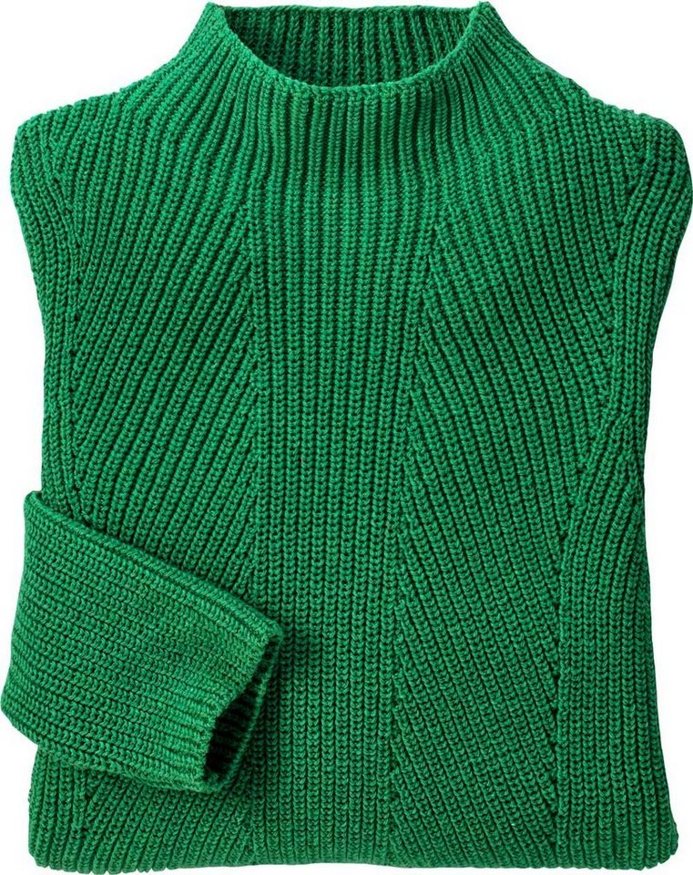 Emilia Parker Stehkragenpullover mit effektvollem Patentstrick – Bild 4 von 5