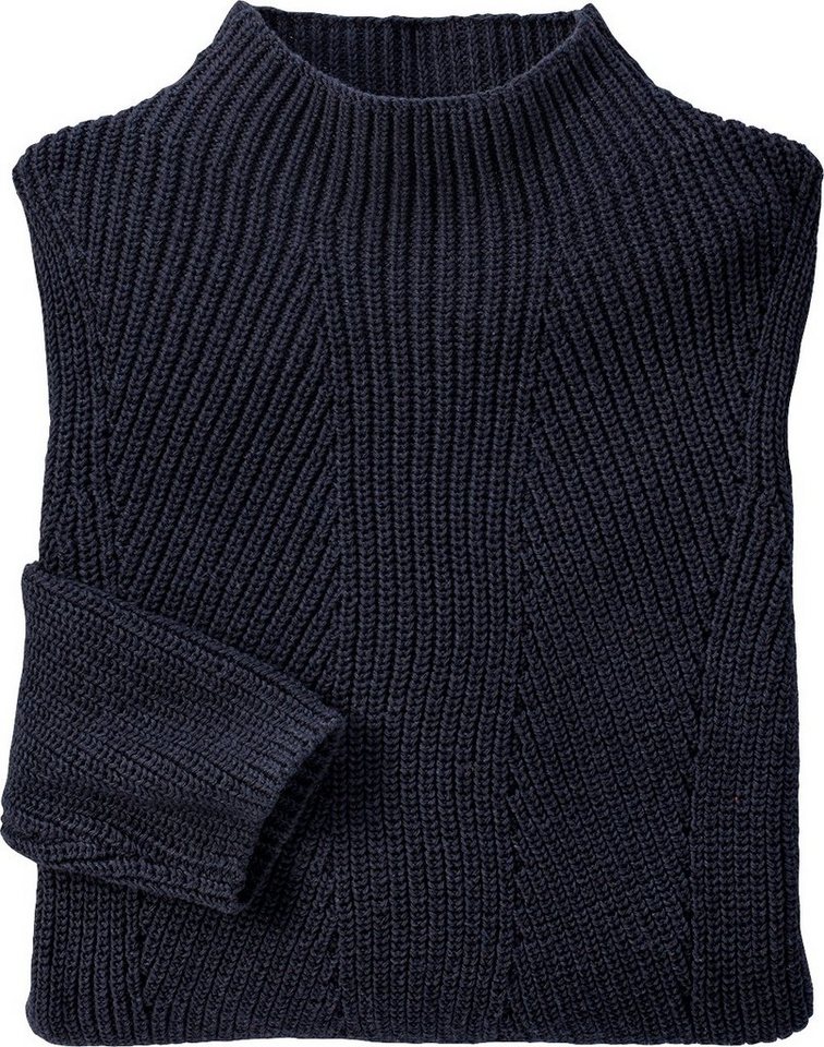 Emilia Parker Stehkragenpullover mit effektvollem Patentstrick – Bild 4 von 5