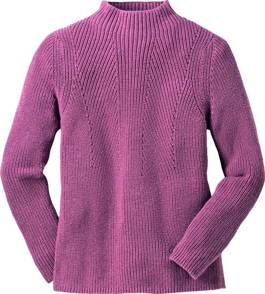 Emilia Parker Stehkragenpullover mit effektvollem Patentstrick – Bild 3 von 5