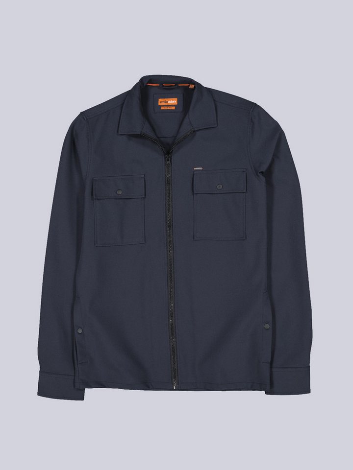 emilio adani Langarmhemd Herren Overshirt aus Tech-Softshell, Marineblau – Bild 5 von 5