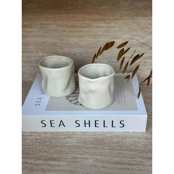 EmirtexHome Becher Wave Becher 2er Set Beige Matt, 2-tlg.