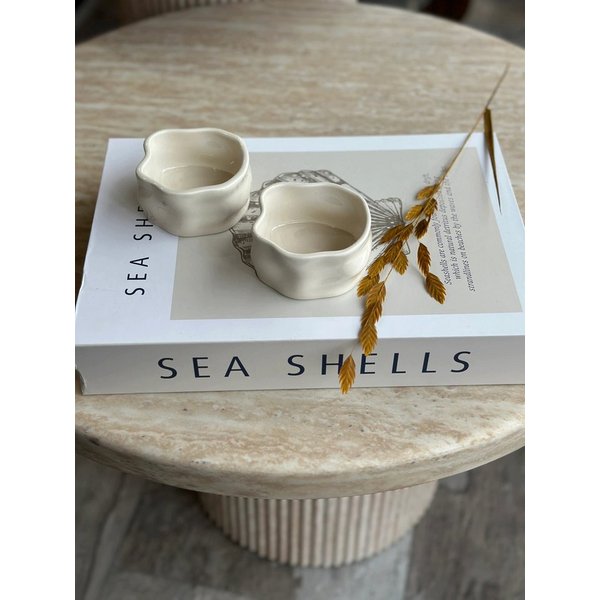 EmirtexHome Dipschale Nordic Beige 6er Dip- Schälchen Set-glänzend, Porzellan