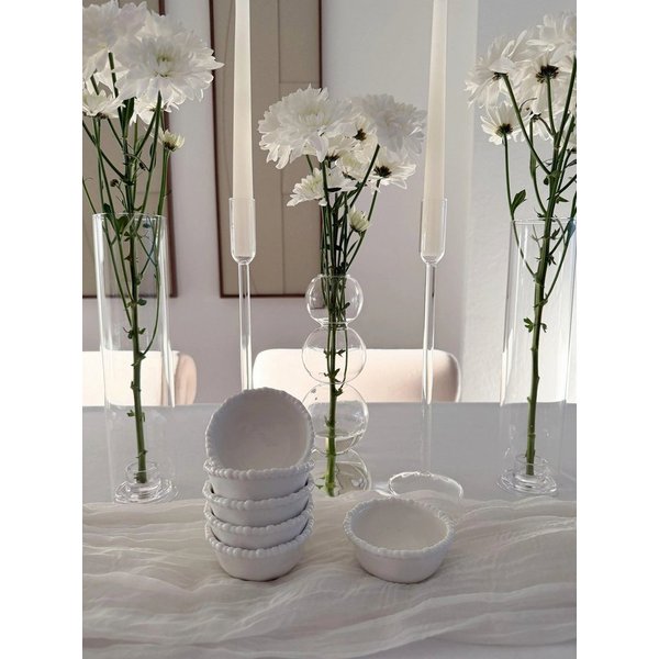 EmirtexHome Dipschale Pearly Weiss 6er Dip- Schälchen Set, (6-tlg)