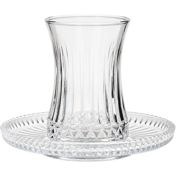 EmirtexHome Teeglas Pasabahce Elysia 6er Teegläser Set mit Unterteller 12-teilig, 12-tlg.
