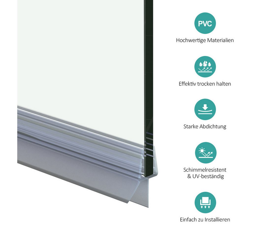 EMKE Duschdichtung Ersatzdichtung Wasserabweiser Duschdichtung für 4-6 mm Glastür, L: 60 cm, (1-St., Faltbare einseitige Badewannenabtrennung), Schwallschutz Du – Bild 5 von 5