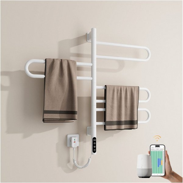 EMKE Elektrischer Badheizkörper Handtuchheizkörper elektrisch mit Intelligent Thermostat, 130 W Handtuchwärmer WiFi App Sprachsteurung, Timer 780x430mm