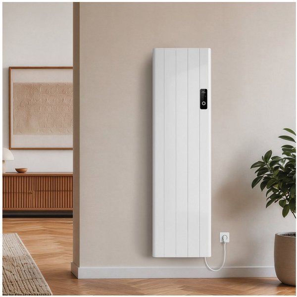EMKE Elektro-Heizkörper Aluminium-Heizkörper mit WLAN, LCD-Display und Thermostat, Aluminium-Wandheizung mit LCD-Display für flexible Heizzeiten