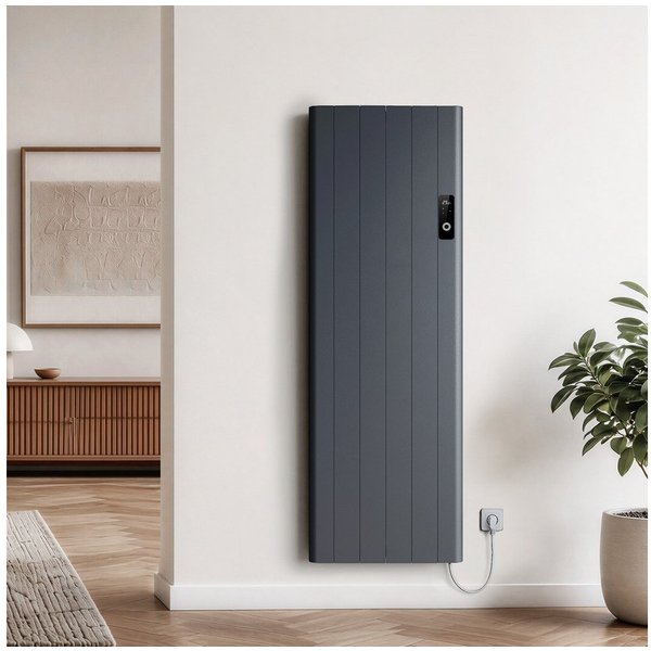 EMKE Elektro-Heizkörper Aluminium-Heizkörper mit WLAN, LCD-Display und Thermostat, Aluminium-Wandheizung mit LCD-Display für flexible Heizzeiten