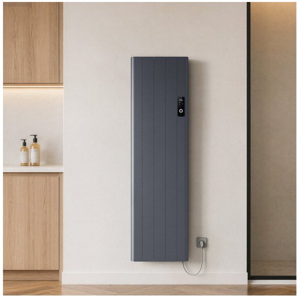 EMKE Elektro-Heizkörper Aluminium-Heizkörper mit WLAN, LCD-Display und Thermostat, Aluminium-Wandheizung mit LCD-Display für flexible Heizzeiten