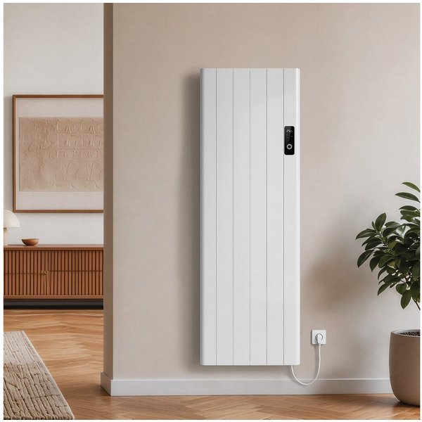 EMKE Elektro-Heizkörper Aluminium-Heizkörper mit WLAN, LCD-Display und Thermostat, Aluminium-Wandheizung mit LCD-Display für flexible Heizzeiten