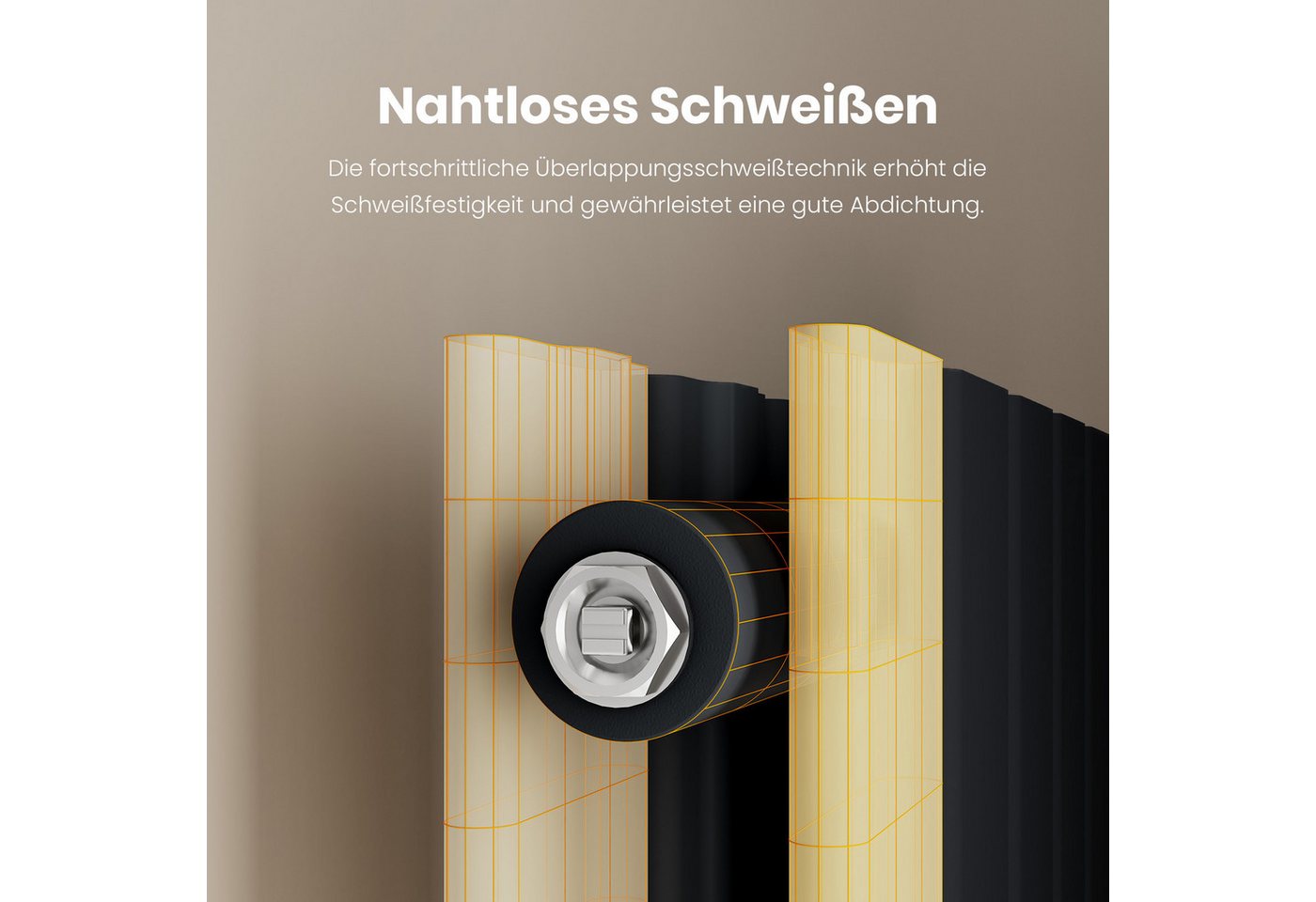 EMKE Heizkörper Schwarz Einlagig/Doppellagig Flach Paneelheizkörper, Breite: 30cm Bad Design Heizkörper Mittelanschluss – Bild 2 von 5