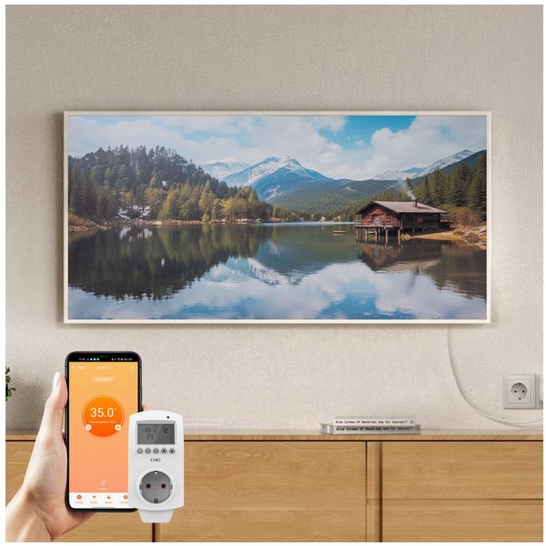EMKE Infrarotheizung Infrarot-Bildheizung mit Kunstdruck, 300-1200 W, mit Thermostat
