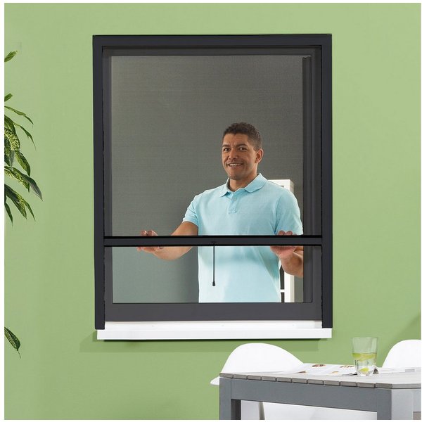 empasa Insektenschutz-Fensterrahmen Rollo "CLASSIC", Fenster Insektenschutz Rollo mit Fiberglas-Gewebe & Bürstendichtung