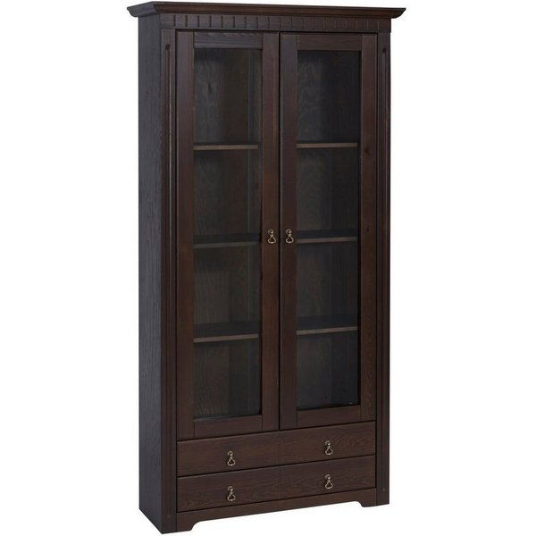Empinio24 Vitrine Cordoba Breite 106 cm, 2-türig, Kiefer massiv, im Landhausstil