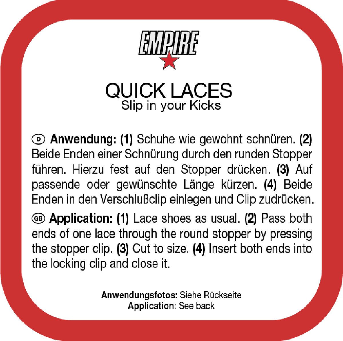 Empire Schnürsenkel Quick Laces - Elastische Schnürung mit Schnellverschlusssystem – Bild 2 von 3